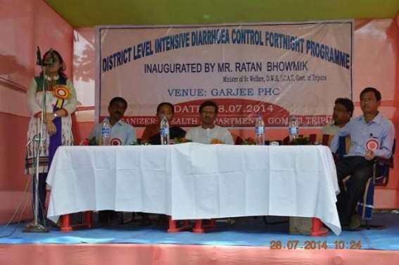 Ratan Bhowmik initiates district level Diarrhea Prevention Fortnight programme at Udaipur Ratan Bhowmik initiates district level Diarrhea Prevention Fortnight programme at Udaipur